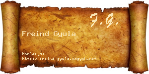 Freind Gyula névjegykártya